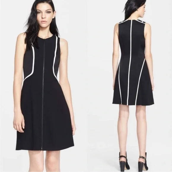 Rag & Bone Andrea  Black and White Mini Dress - Picture 2 of 7